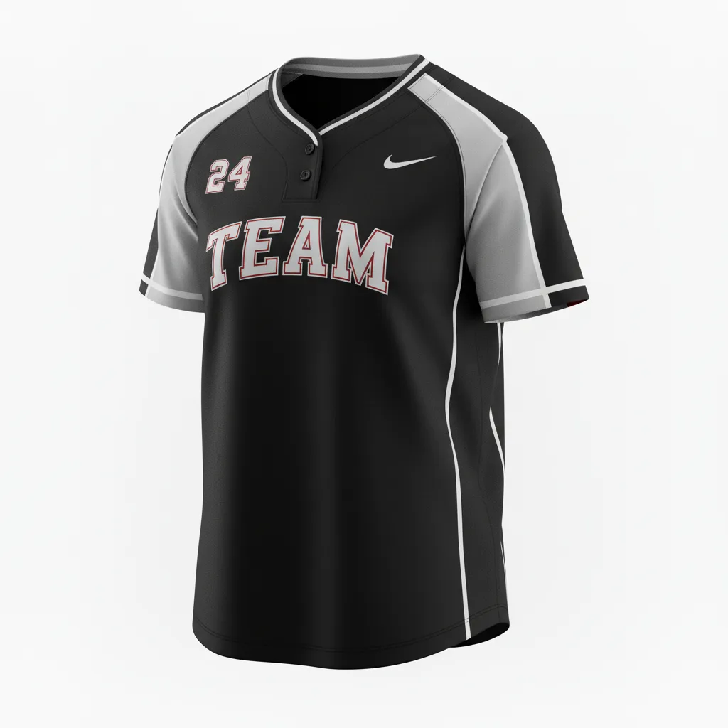 Custom Softball Round Neck Softball Jersey - Custom Design - Blacksilverwhite - Front View - HAMCO Sports Inc.