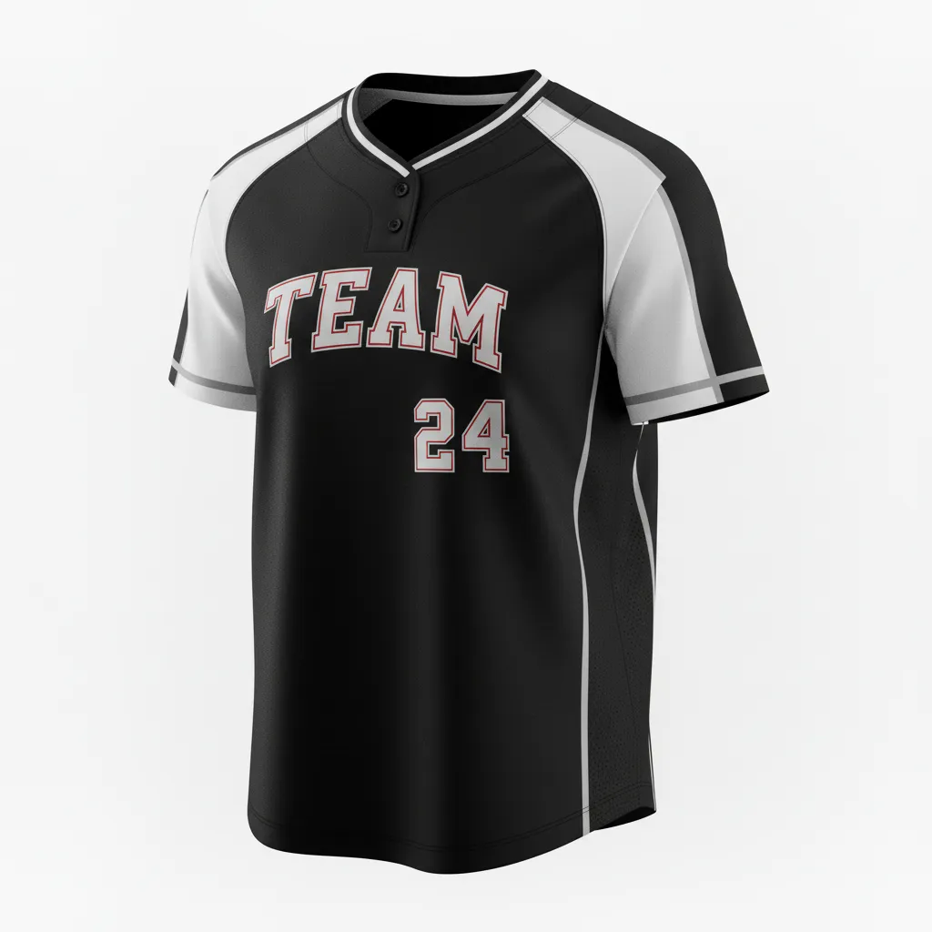 Custom Softball Round Neck Softball Jersey - Custom Design - Blackwhitegrey - Front View - HAMCO Sports Inc.