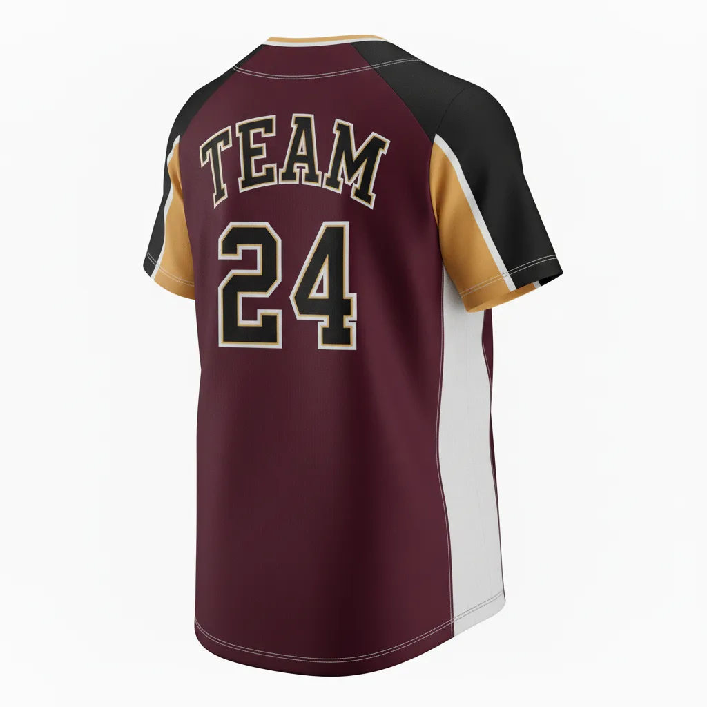 Custom Softball Round Neck Softball Jersey - Custom Design - Cardinalblackwhite - Back View - HAMCO Sports Inc.