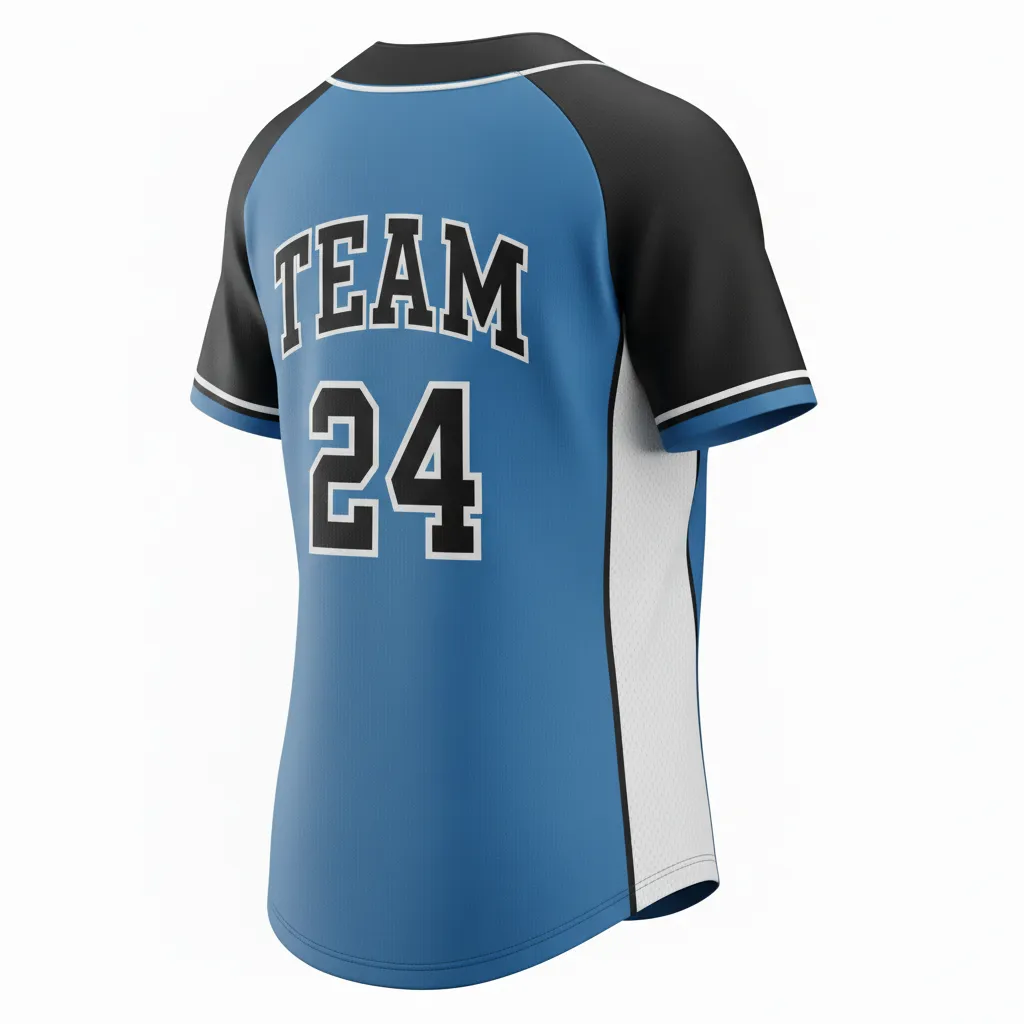 Custom Softball Round Neck Softball Jersey - Custom Design - Columbiablackwhite - Back View - HAMCO Sports Inc.