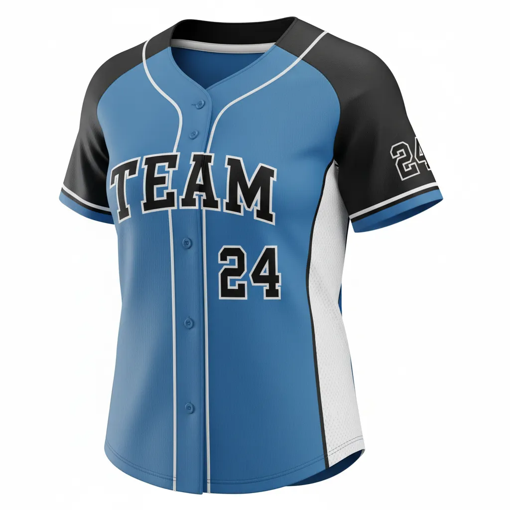 Custom Softball Round Neck Softball Jersey - Custom Design - Columbiablackwhite - Front View - HAMCO Sports Inc.