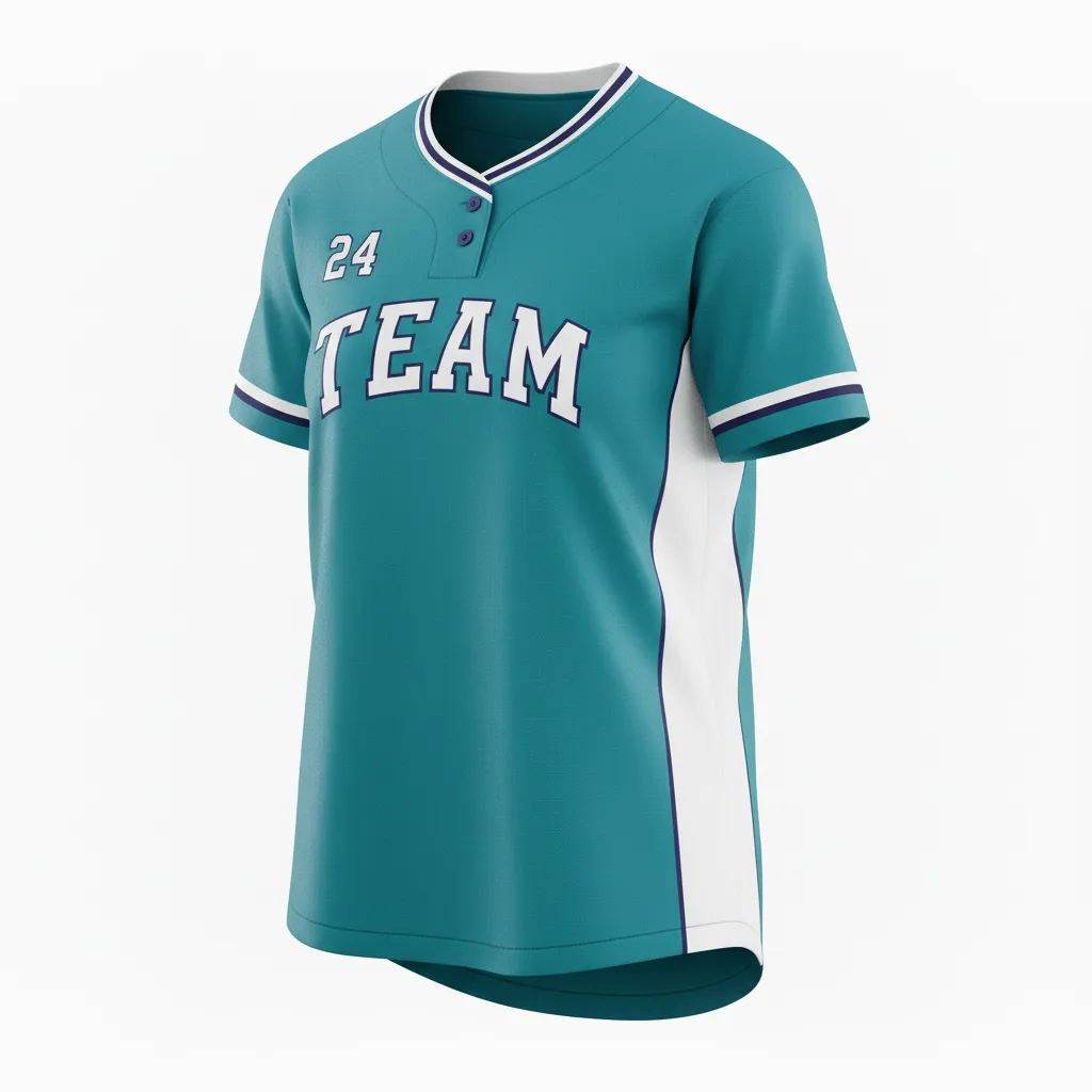 Custom Softball Round Neck Softball Jersey - Custom Design - Columbiawhitenavy - Front View - HAMCO Sports Inc.