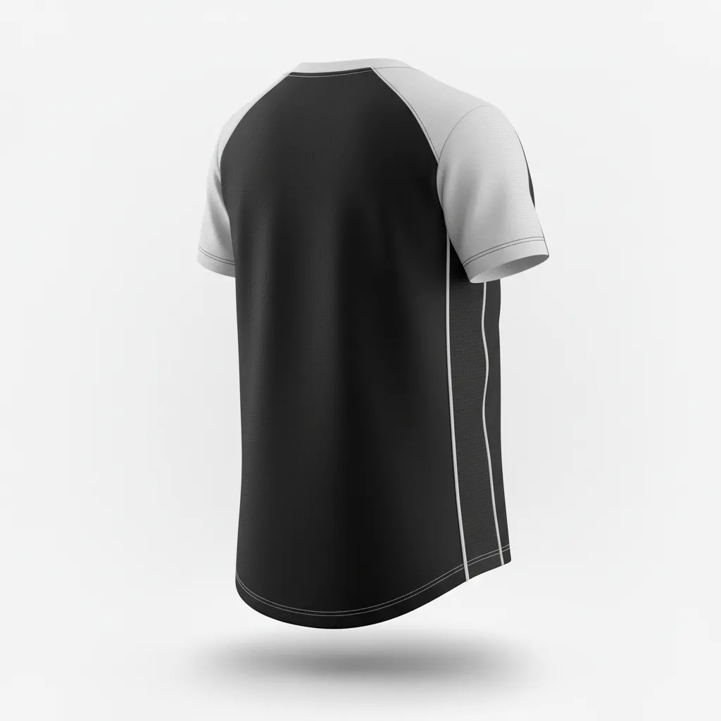 Custom Softball Short Sleeve T Shirt - Custom Design - Blacksilverwhite - Back View - HAMCO Sports Inc.