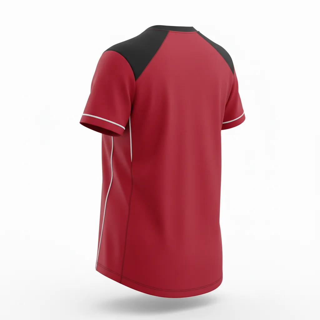 Custom Softball Short Sleeve T Shirt - Custom Design - Cardinalblackwhite - Back View - HAMCO Sports Inc.