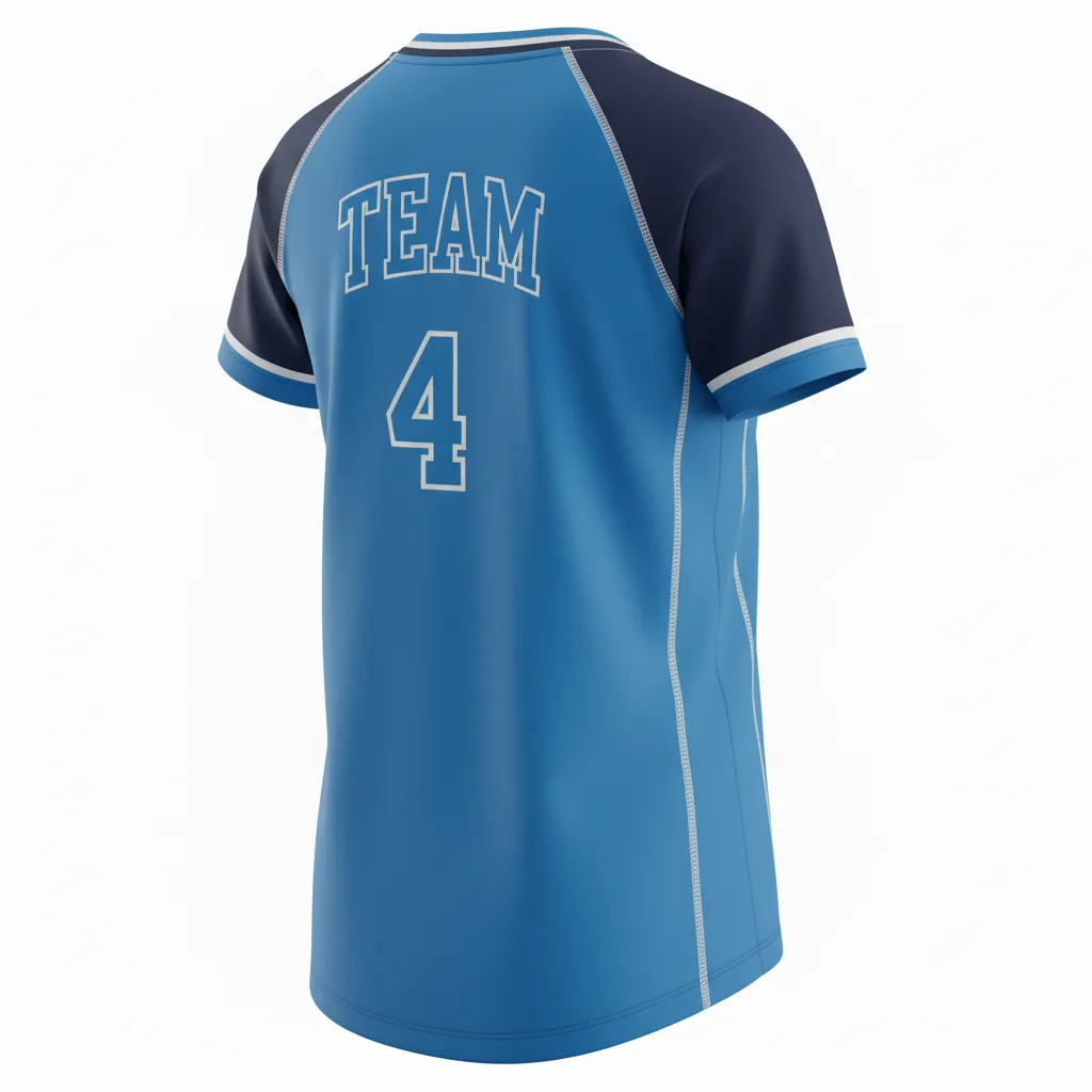 Custom Softball Short Sleeve T Shirt - Custom Design - Columbianavywhite - Back View - HAMCO Sports Inc.