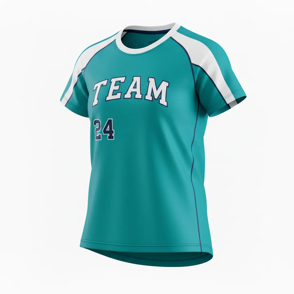 Custom Softball Short Sleeve T Shirt - Custom Design - Columbiawhitenavy - Front View - HAMCO Sports Inc.