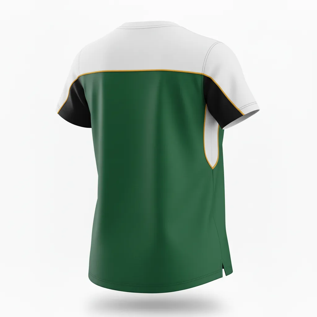 Custom Softball Short Sleeve T Shirt - Custom Design - Forestblackgold - Back View - HAMCO Sports Inc.