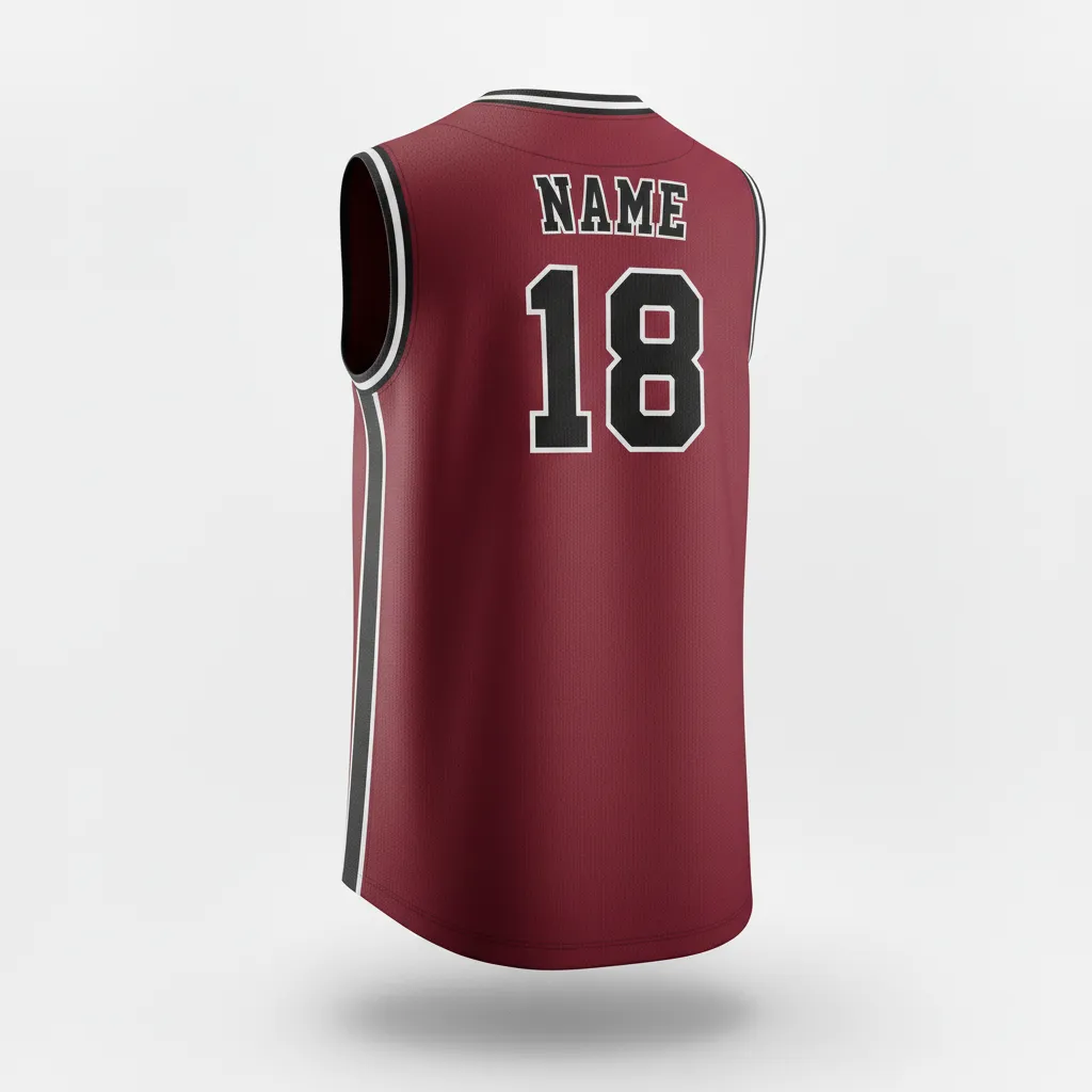 Custom Softball Sleeveless Softball Jersey - Custom Design - Cardinalblackwhite - Back View - HAMCO Sports Inc.