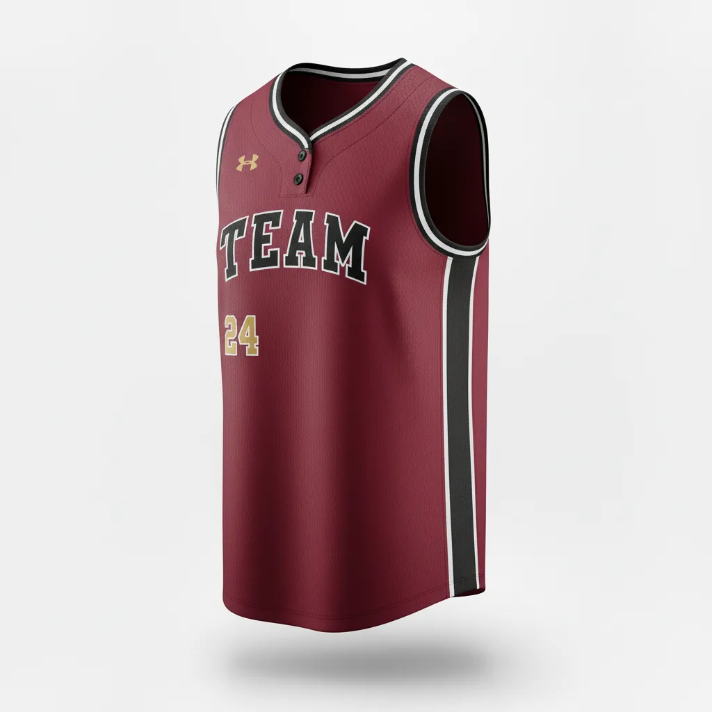 Custom Softball Sleeveless Softball Jersey - Custom Design - Cardinalblackwhite - Front View - HAMCO Sports Inc.