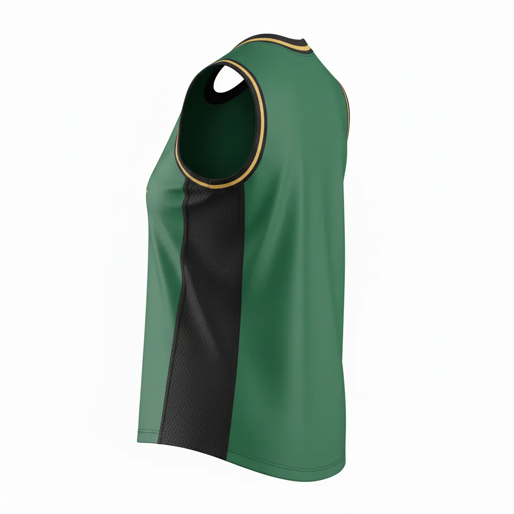 Custom Softball Sleeveless Softball Jersey - Custom Design - Forestblackgold - Back View - HAMCO Sports Inc.