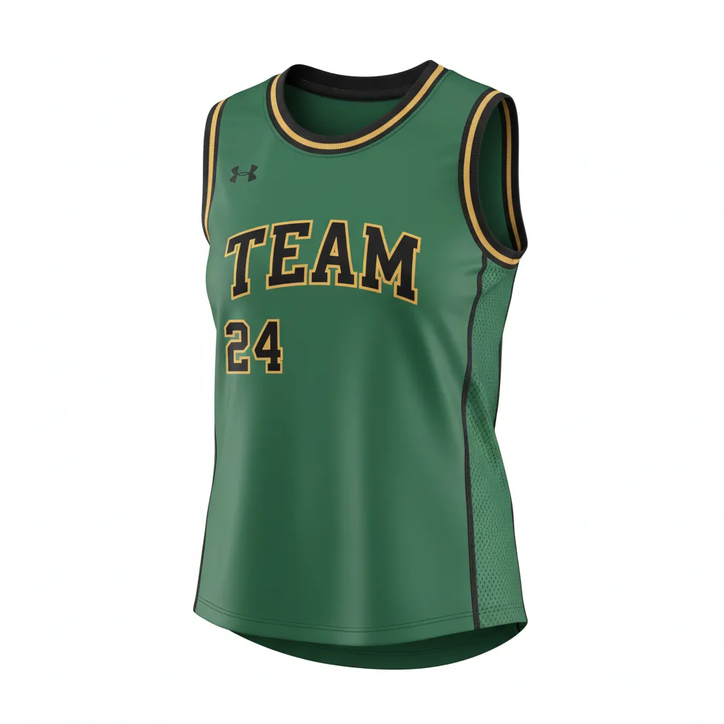 Custom Softball Sleeveless Softball Jersey - Custom Design - Forestblackgold - Front View - HAMCO Sports Inc.