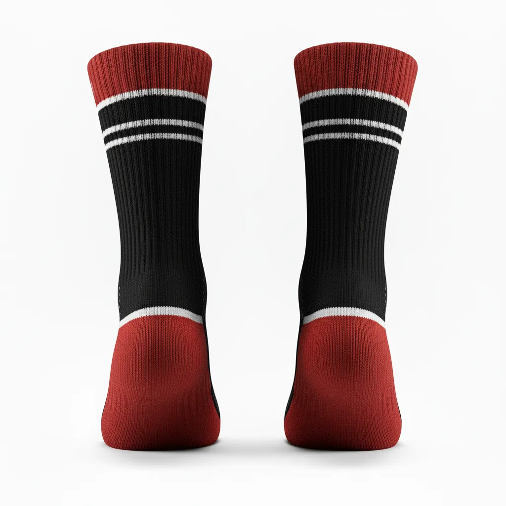 Custom Softball Socks - Custom Design - Blacksilverwhite - Back View - HAMCO Sports Inc.