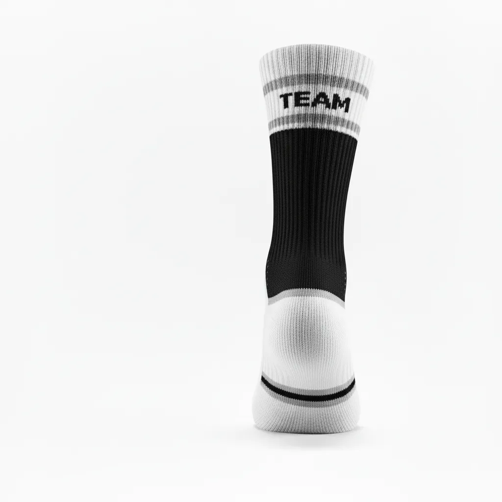 Custom Softball Socks - Custom Design - Blackwhitegrey - Back View - HAMCO Sports Inc.