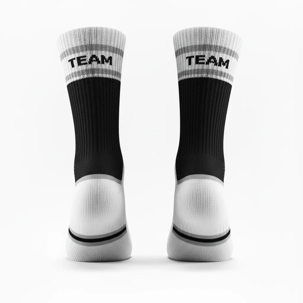 Custom Softball Socks - Custom Design - Blackwhitegrey - Front View - HAMCO Sports Inc.