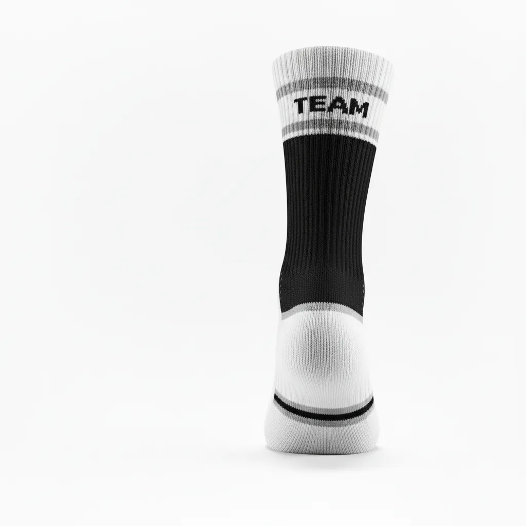 Custom Softball Socks - Custom Design - Blackwhitegrey - Side View - HAMCO Sports Inc.