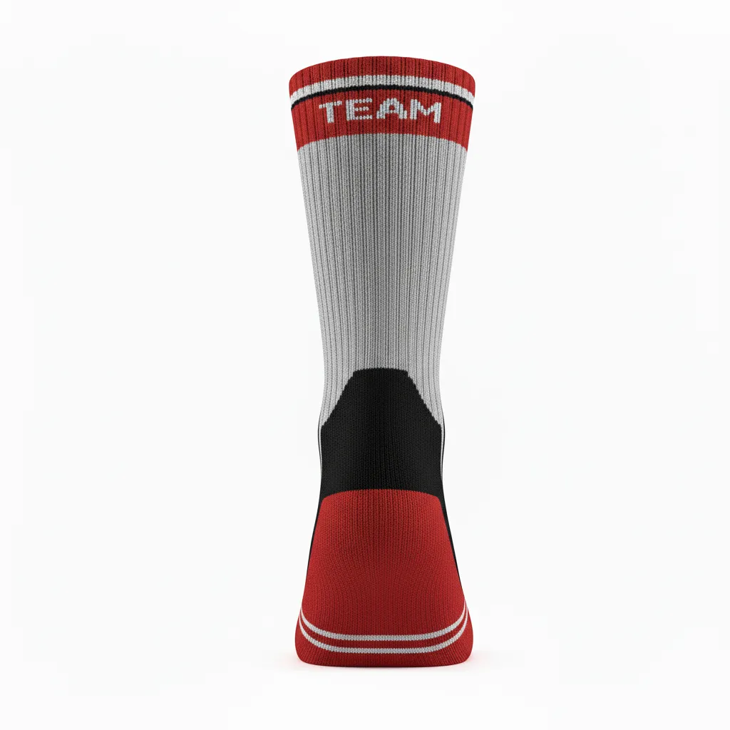 Custom Softball Socks - Custom Design - Charcoalredwhite - Side View - HAMCO Sports Inc.