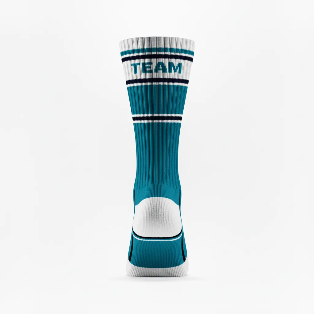 Custom Softball Socks - Custom Design - Columbiawhitenavy - Back View - HAMCO Sports Inc.