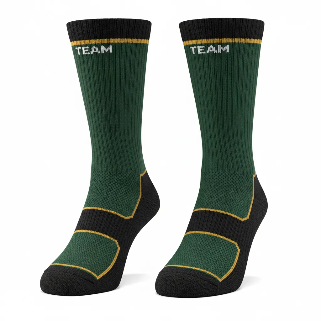 Custom Softball Socks - Custom Design - Forestblackgold - Front View - HAMCO Sports Inc.