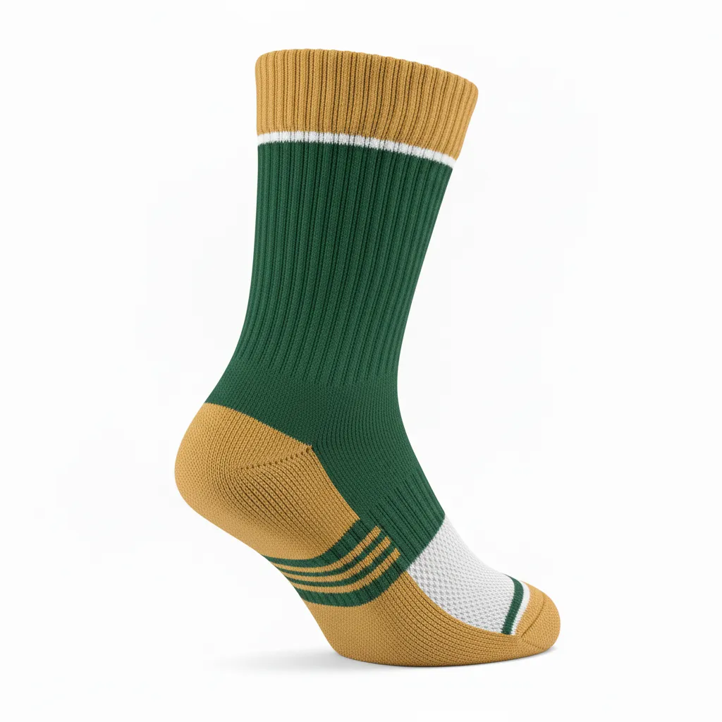 Custom Softball Socks - Custom Design - Forestgoldwhite - Back View - HAMCO Sports Inc.