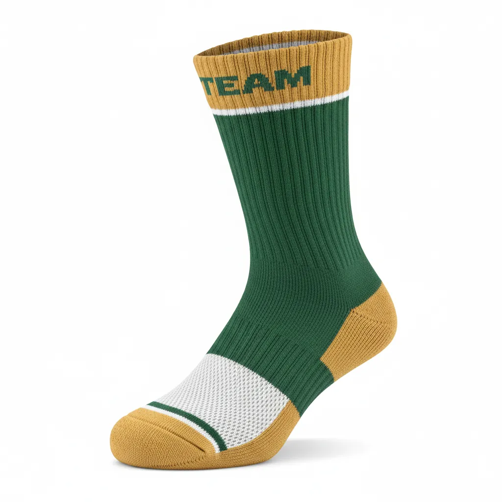 Custom Softball Socks - Custom Design - Forestgoldwhite - Front View - HAMCO Sports Inc.