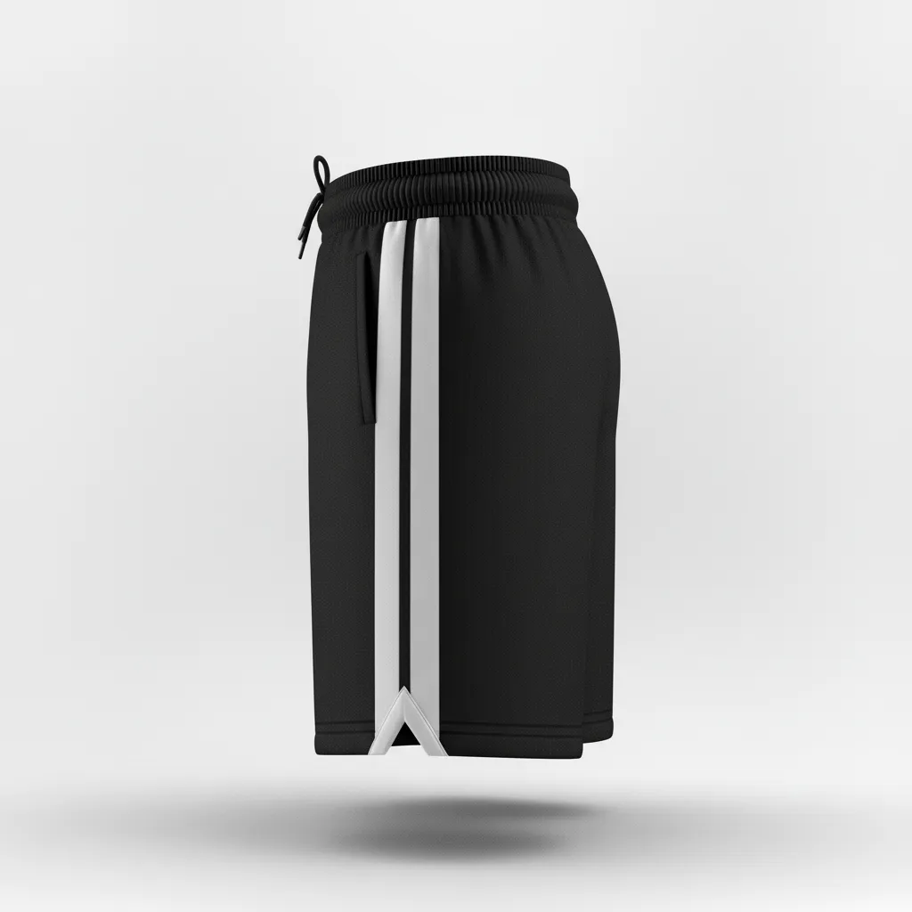 Custom Softball Softball Shorts - Custom Design - Blackwhitegrey - Back View - HAMCO Sports Inc.