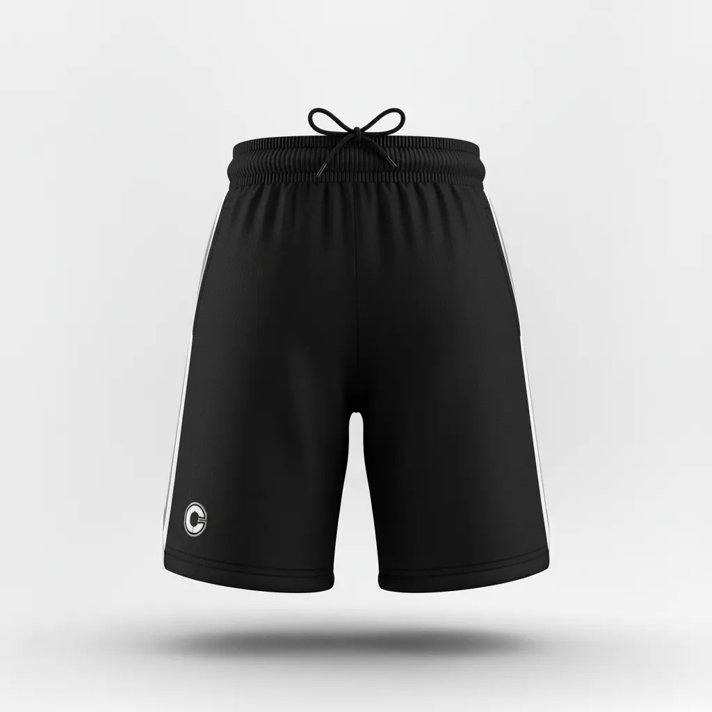 Custom Softball Softball Shorts - Custom Design - Blackwhitegrey - Front View - HAMCO Sports Inc.