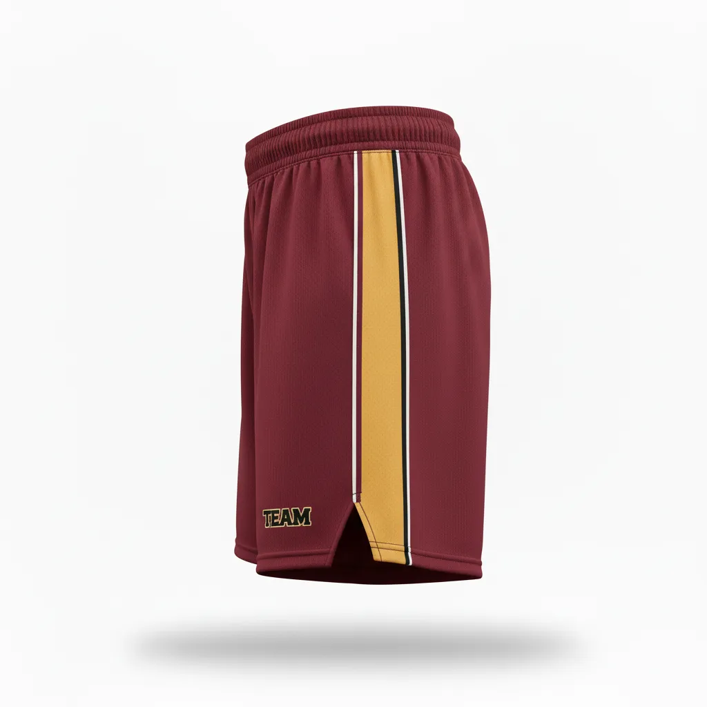 Custom Softball Softball Shorts - Custom Design - Cardinalblackwhite - Side View - HAMCO Sports Inc.