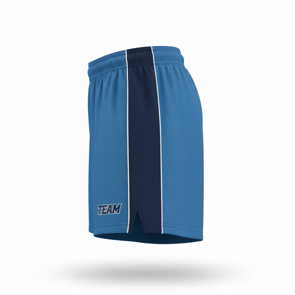 Custom Softball Softball Shorts - Custom Design - Columbianavywhite - Side View - HAMCO Sports Inc.