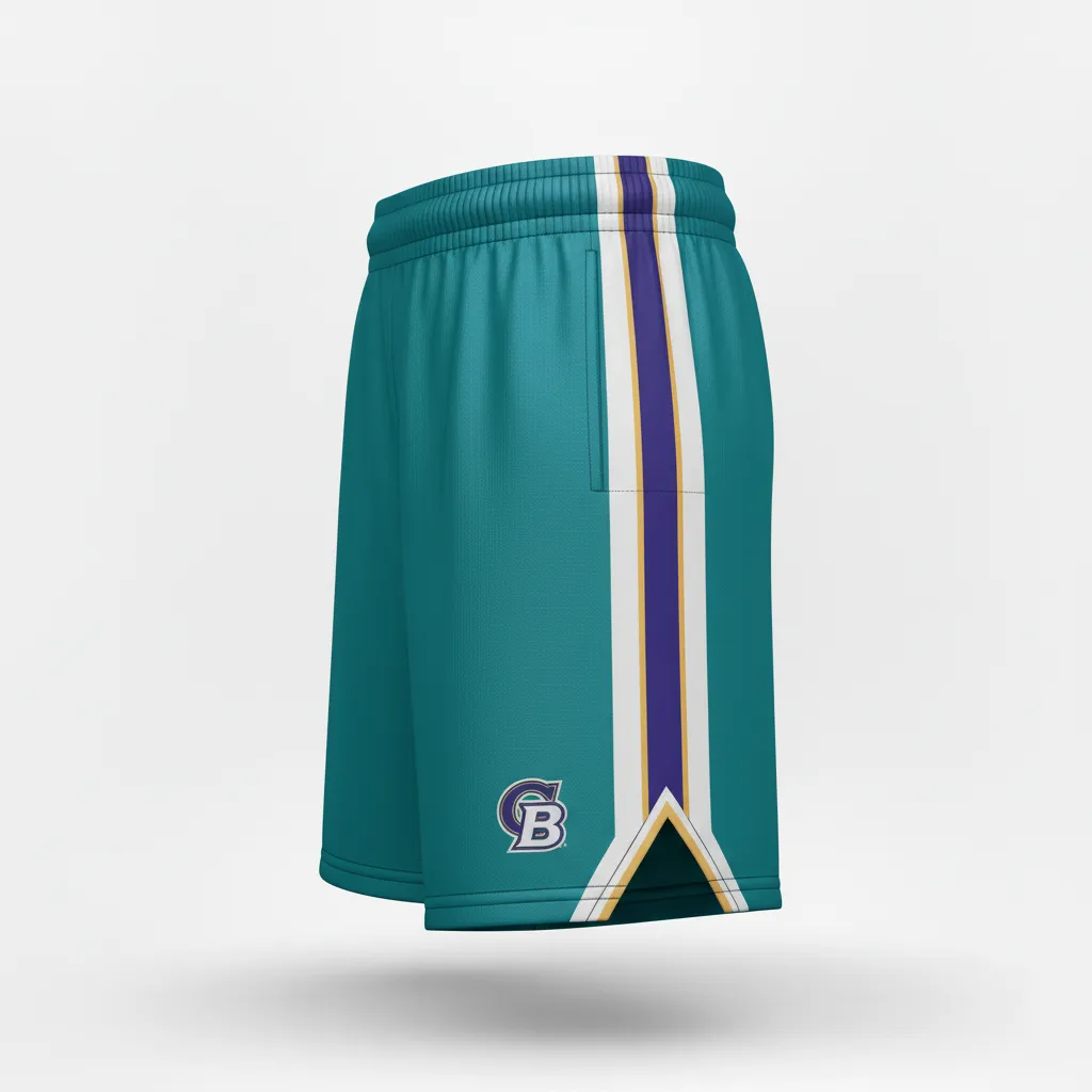 Custom Softball Softball Shorts - Custom Design - Columbiawhitenavy - Side View - HAMCO Sports Inc.