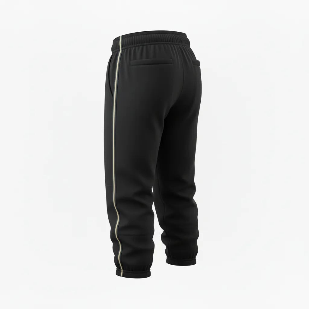 Custom Softball Standard Softball Knicker - Custom Design - Blackgoldwhite - Back View - HAMCO Sports Inc.