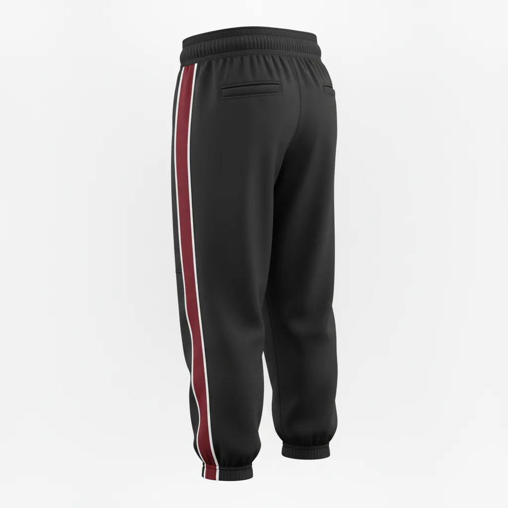 Custom Softball Standard Softball Knicker - Custom Design - Blackredwhite - Back View - HAMCO Sports Inc.