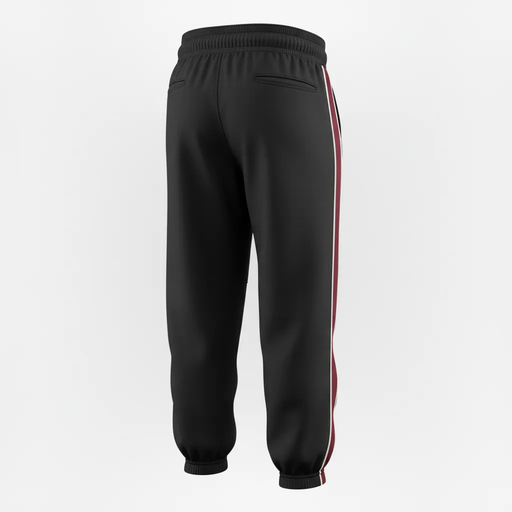 Custom Softball Standard Softball Knicker - Custom Design - Blacksilverwhite - Back View - HAMCO Sports Inc.