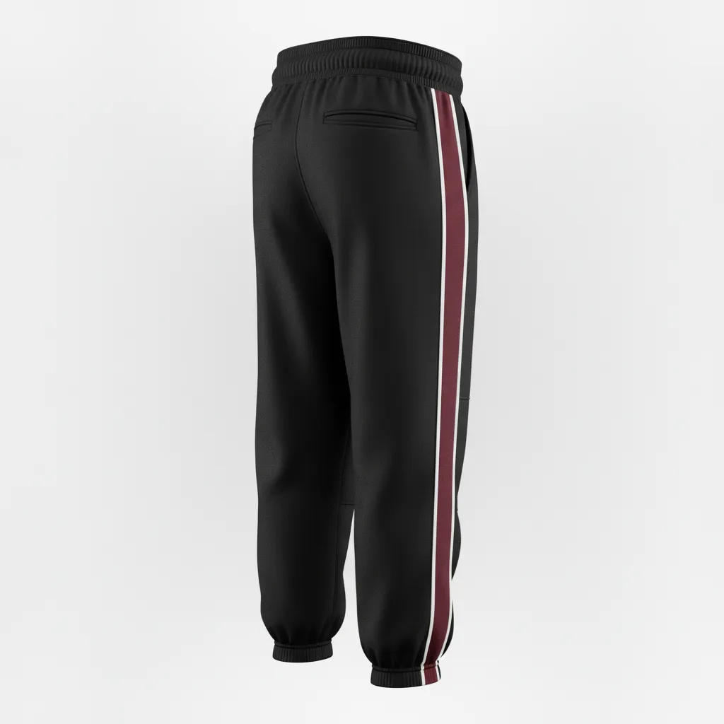 Custom Softball Standard Softball Knicker - Custom Design - Blackwhitegrey - Back View - HAMCO Sports Inc.