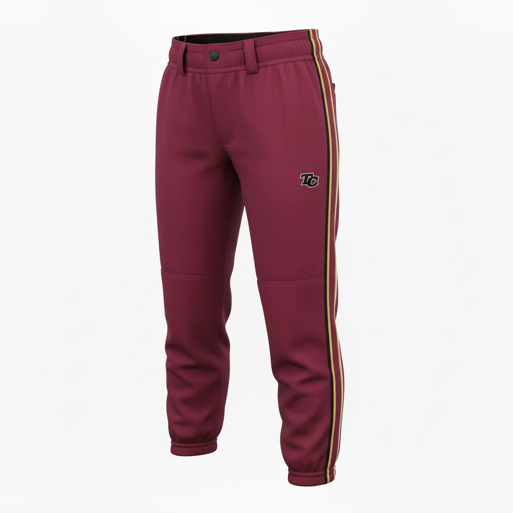 Custom Softball Standard Softball Knicker - Custom Design - Cardinalblackwhite - Front View - HAMCO Sports Inc.