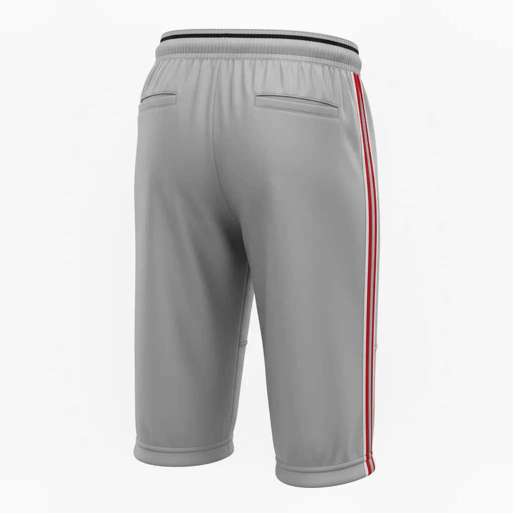 Custom Softball Standard Softball Knicker - Custom Design - Charcoalredwhite - Back View - HAMCO Sports Inc.