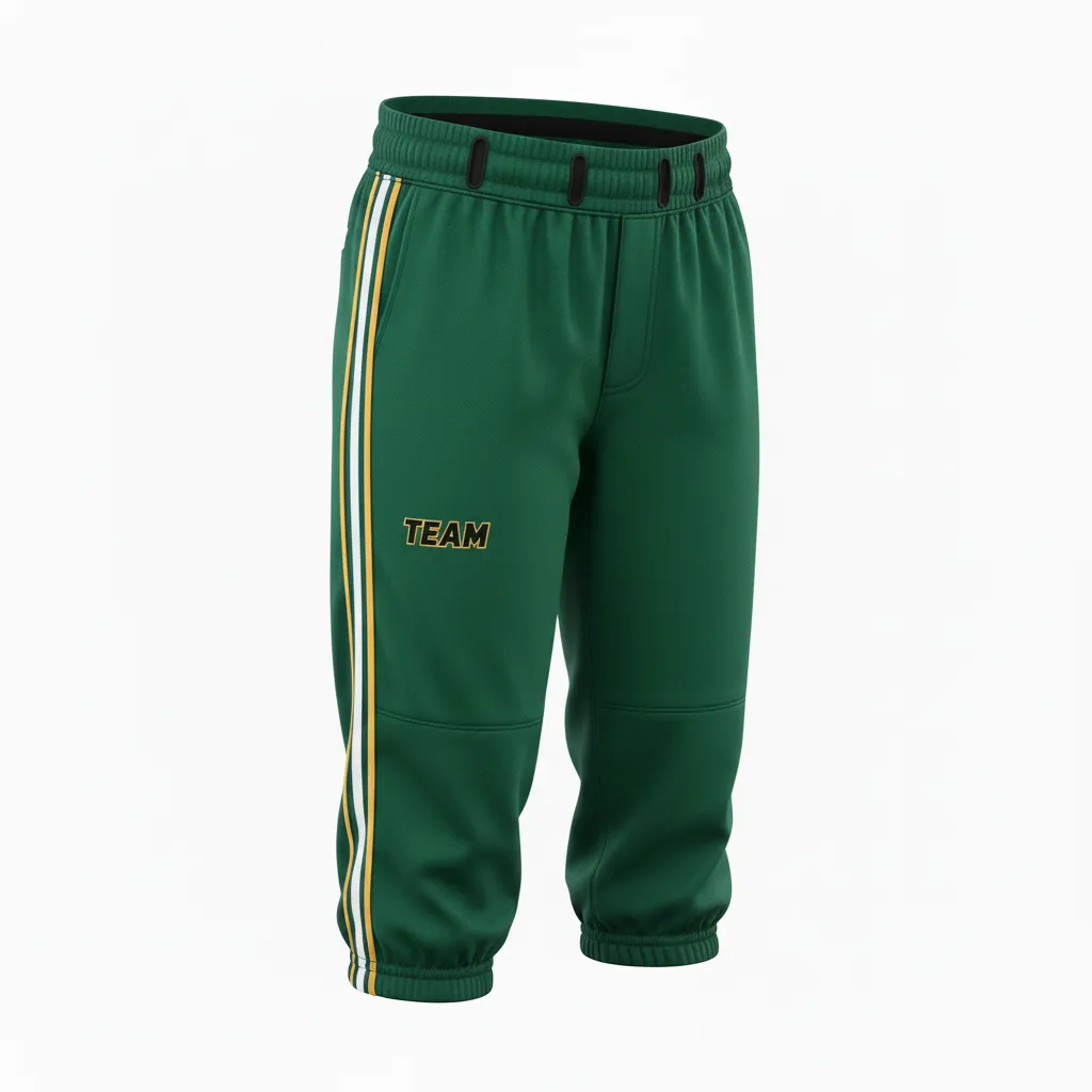 Custom Softball Standard Softball Knicker - Custom Design - Forestblackgold - Side View - HAMCO Sports Inc.