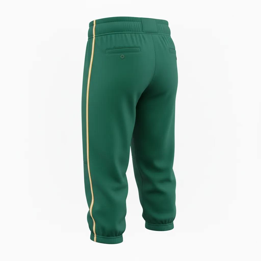 Custom Softball Standard Softball Knicker - Custom Design - Forestgoldwhite - Back View - HAMCO Sports Inc.