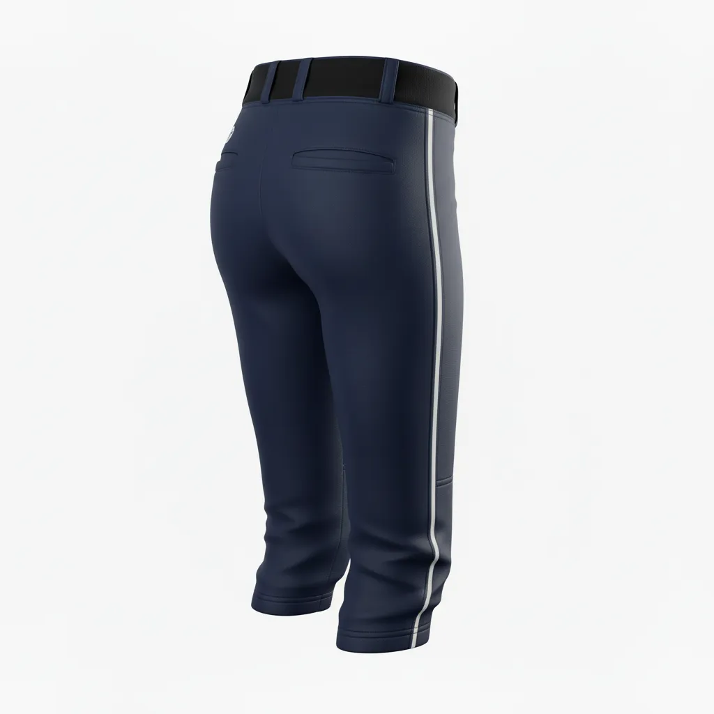 Custom Softball Standard Softball Pant - Custom Design - Blackgoldwhite - Back View - HAMCO Sports Inc.