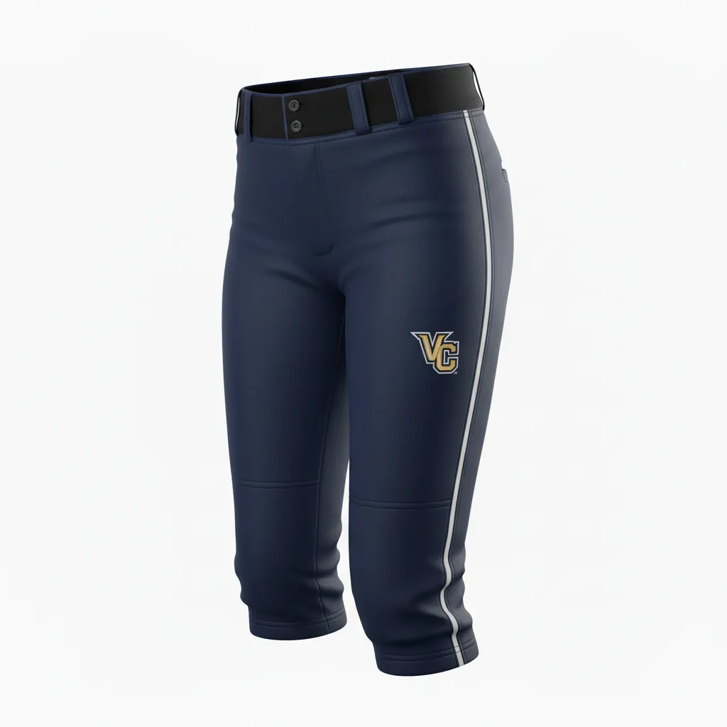 Custom Softball Standard Softball Pant - Custom Design - Blackgoldwhite - Front View - HAMCO Sports Inc.