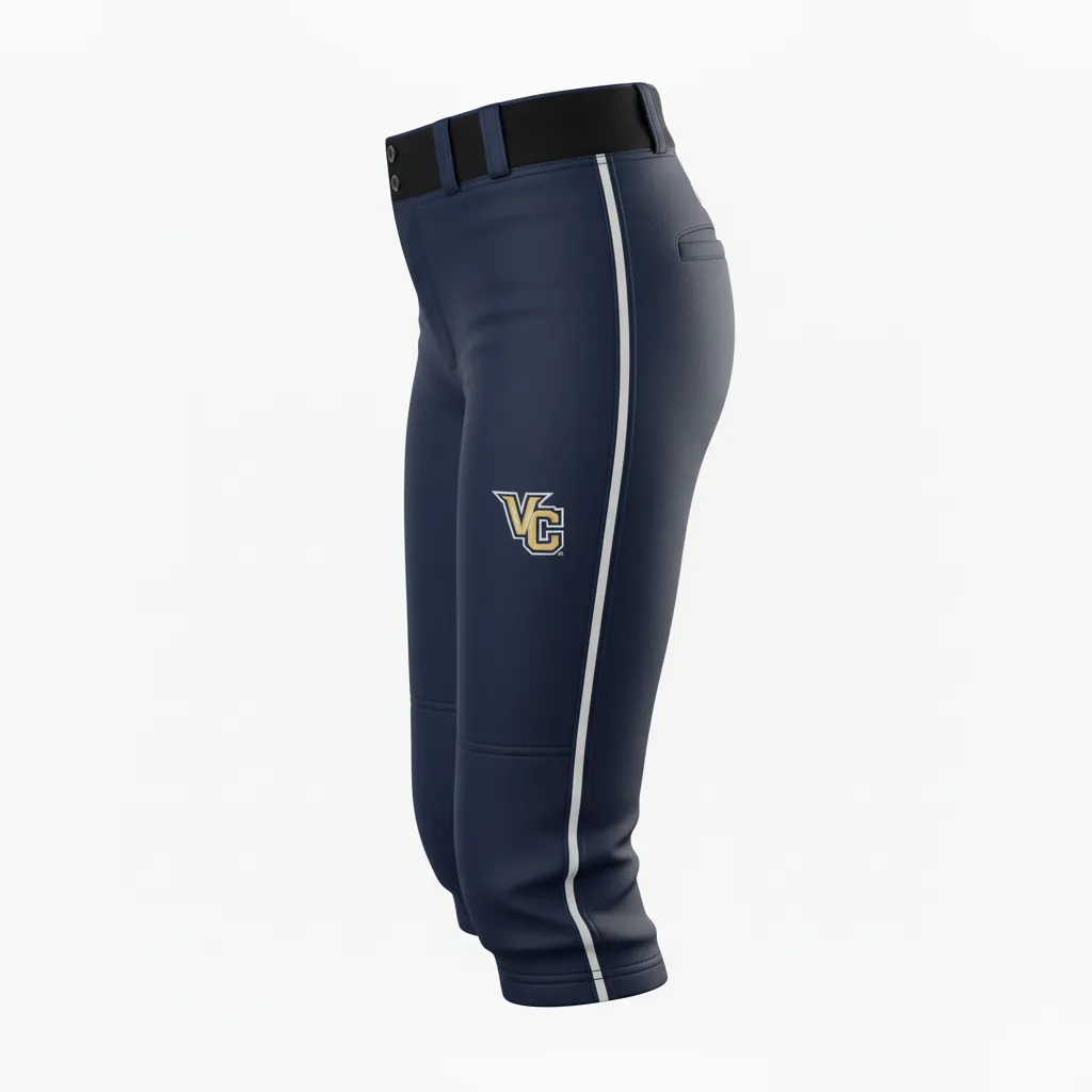 Custom Softball Standard Softball Pant - Custom Design - Blackgoldwhite - Side View - HAMCO Sports Inc.
