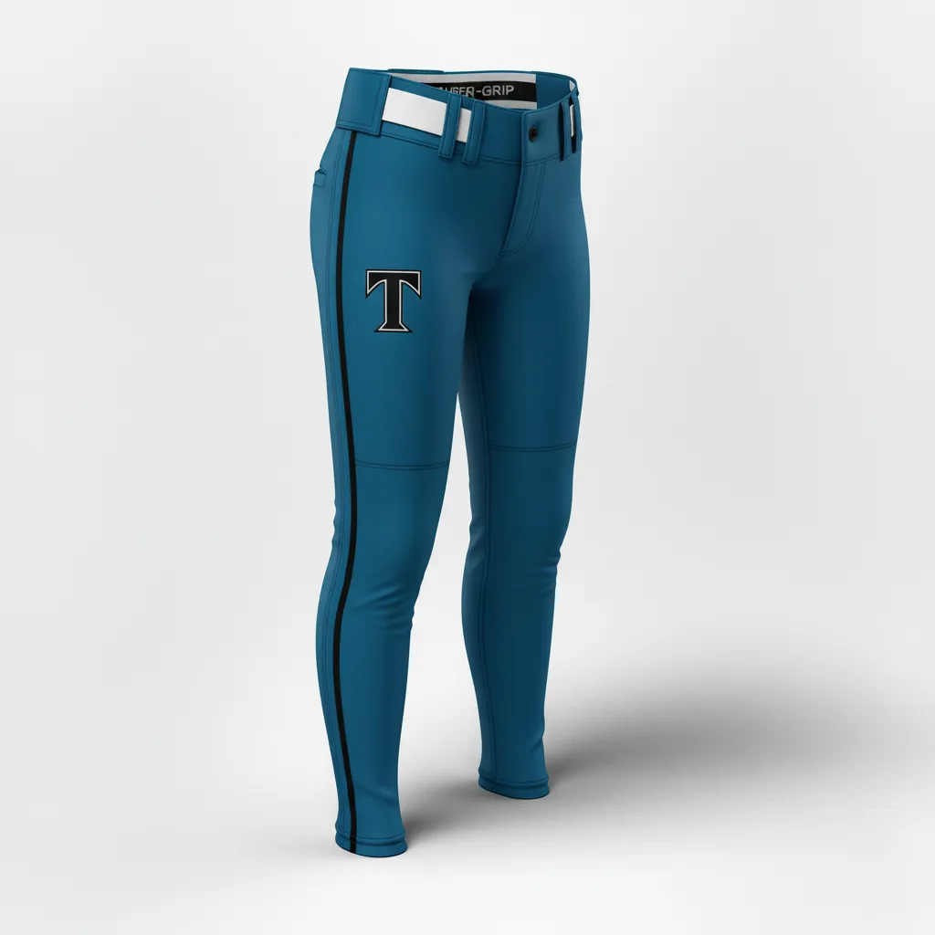 Custom Softball Standard Softball Pant - Custom Design - Columbiablackwhite - Front View - HAMCO Sports Inc.