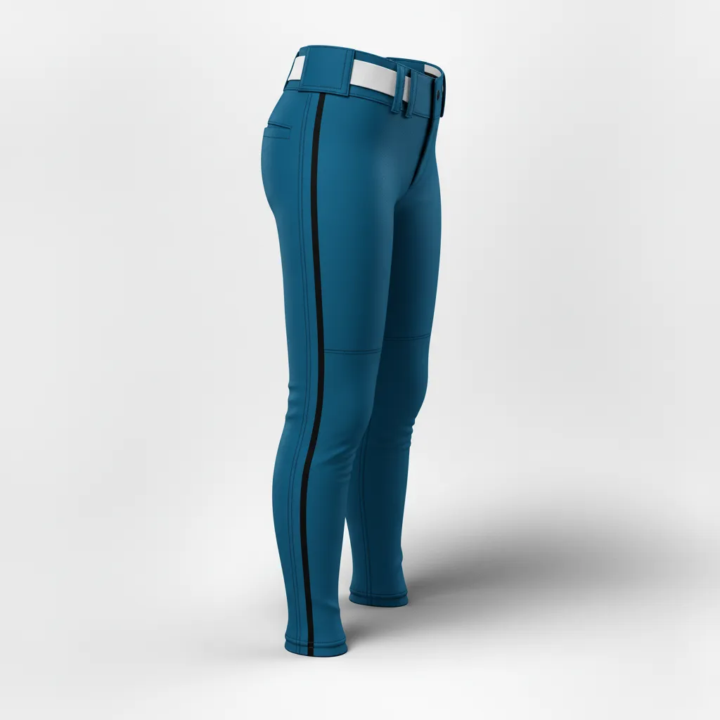 Custom Softball Standard Softball Pant - Custom Design - Columbiablackwhite - Side View - HAMCO Sports Inc.