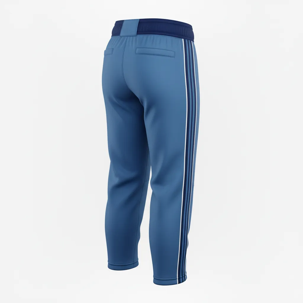 Custom Softball Standard Softball Pant - Custom Design - Columbianavywhite - Back View - HAMCO Sports Inc.