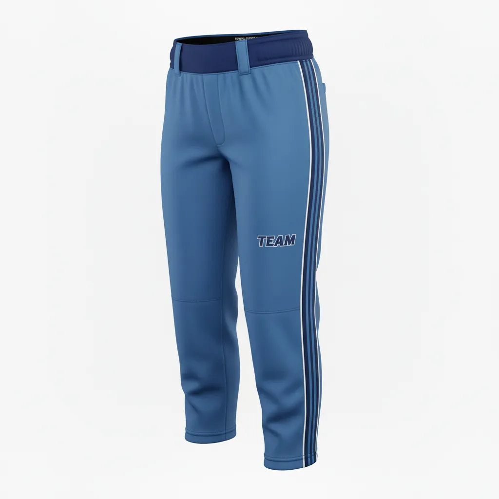 Custom Softball Standard Softball Pant - Custom Design - Columbianavywhite - Front View - HAMCO Sports Inc.