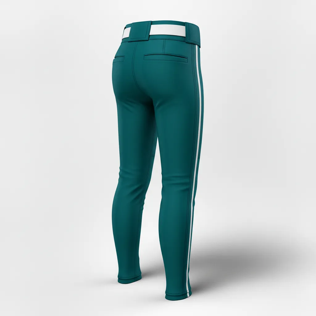 Custom Softball Standard Softball Pant - Custom Design - Columbiawhitenavy - Back View - HAMCO Sports Inc.