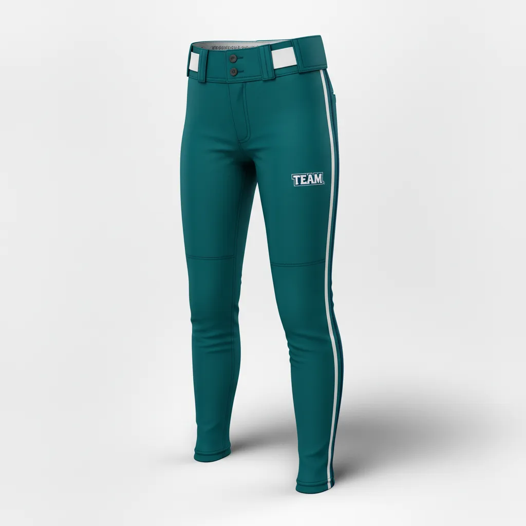 Custom Softball Standard Softball Pant - Custom Design - Columbiawhitenavy - Front View - HAMCO Sports Inc.