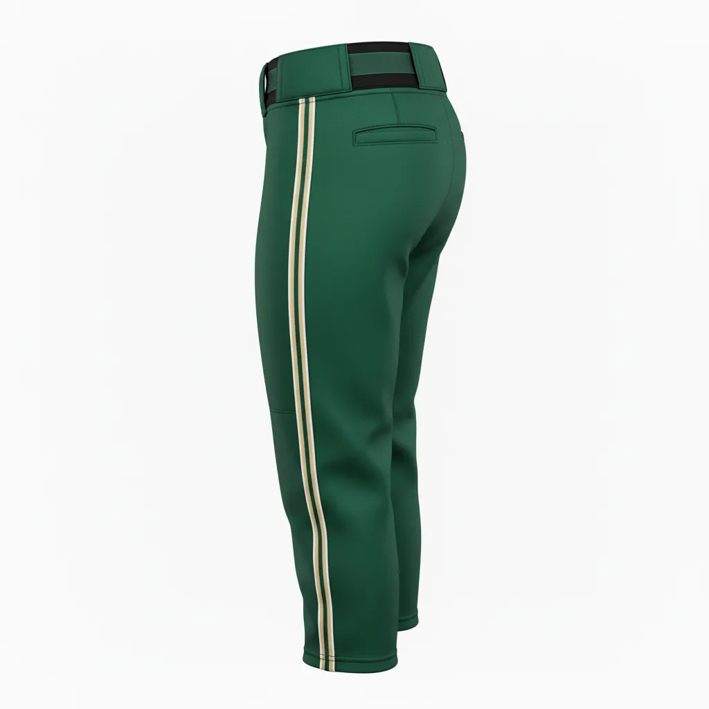 Custom Softball Standard Softball Pant - Custom Design - Forestblackgold - Back View - HAMCO Sports Inc.