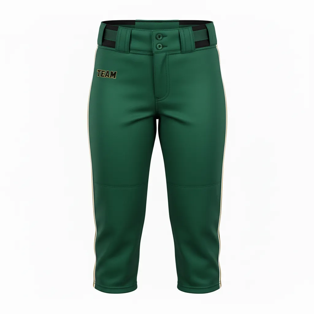 Custom Softball Standard Softball Pant - Custom Design - Forestblackgold - Front View - HAMCO Sports Inc.