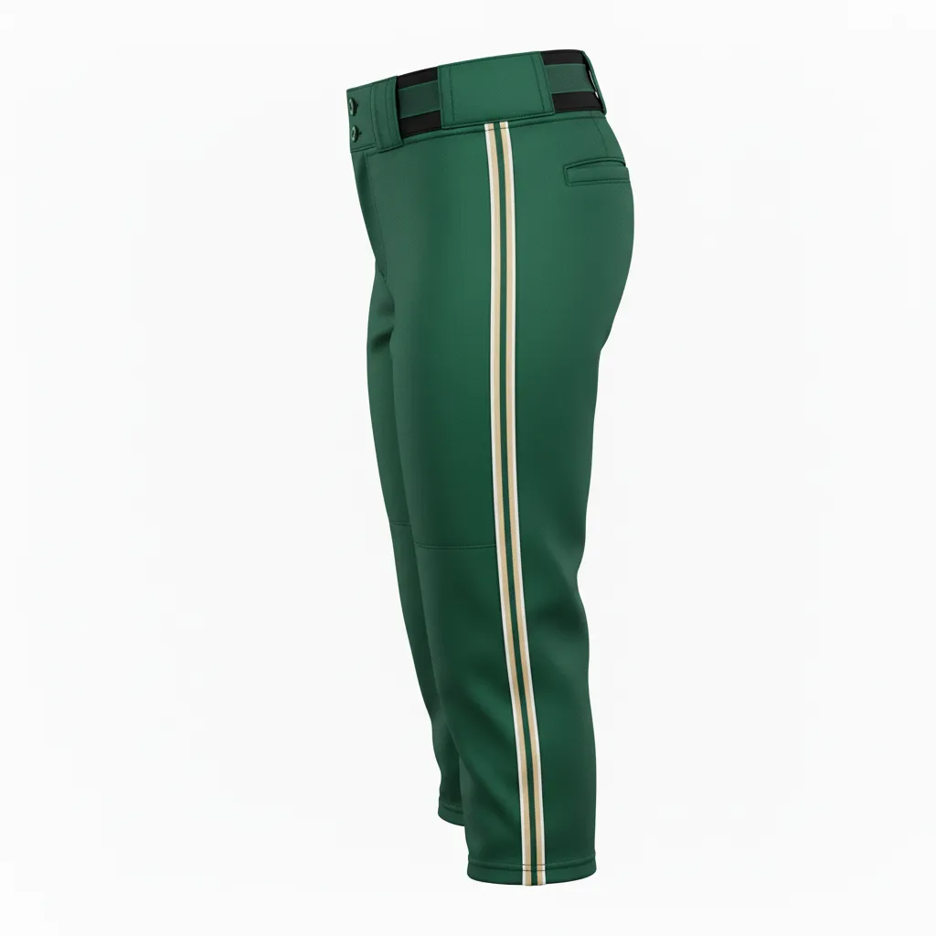 Custom Softball Standard Softball Pant - Custom Design - Forestblackgold - Side View - HAMCO Sports Inc.