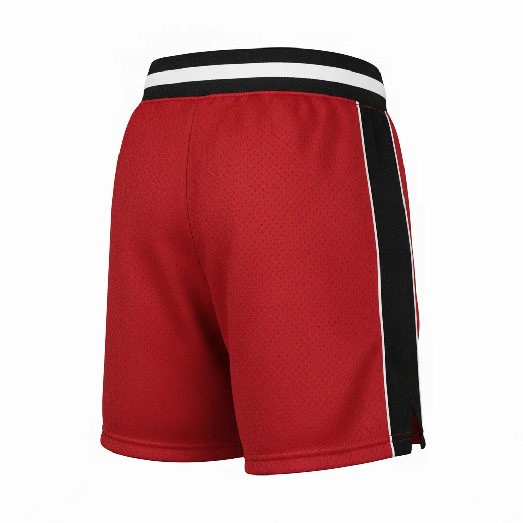 Custom Softball Training Shorts - Custom Design - Cardinalblackwhite - Back View - HAMCO Sports Inc.
